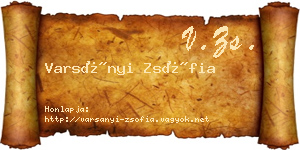 Varsányi Zsófia névjegykártya